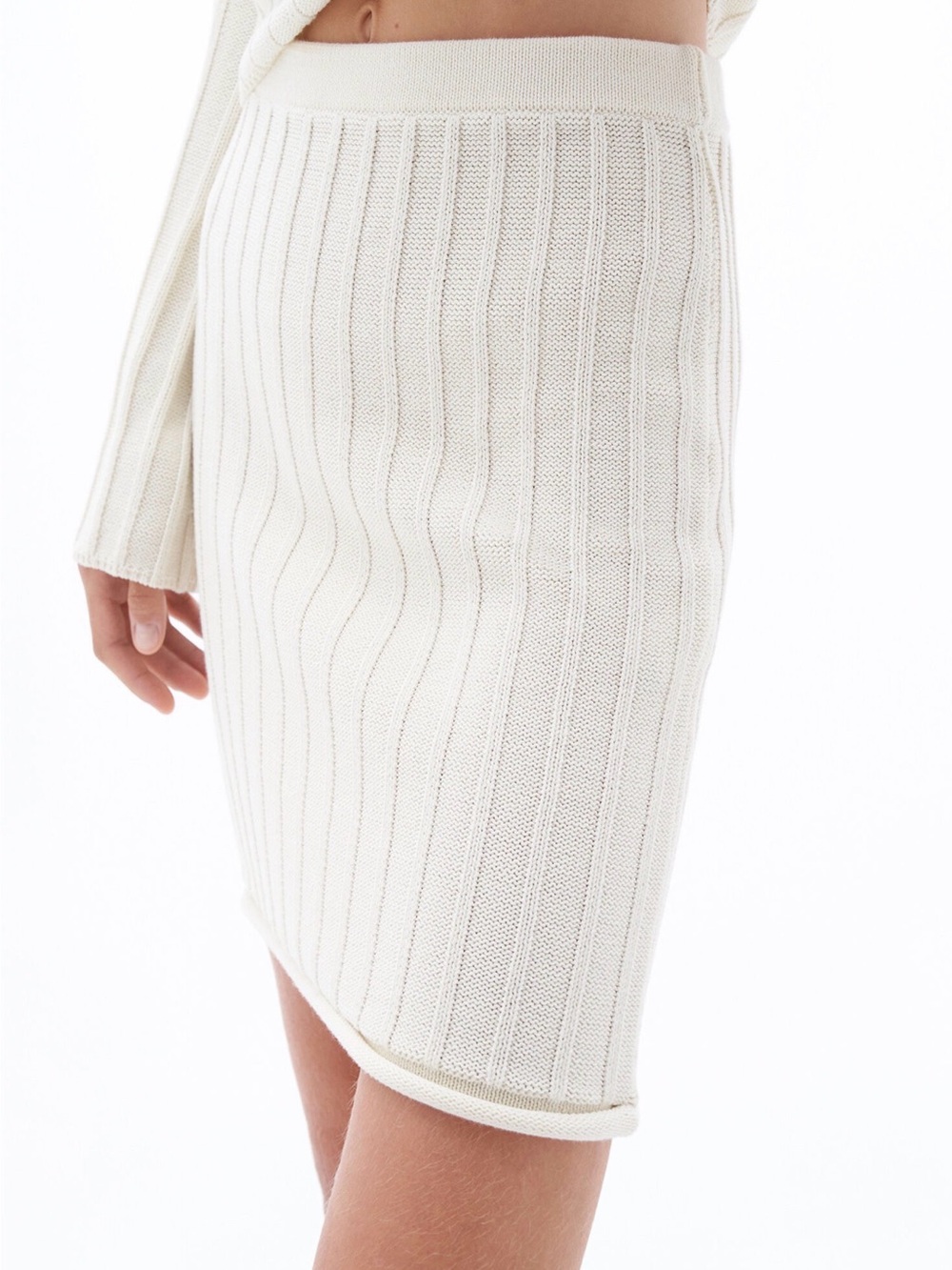 Filippa K Organic Cotton Rib Knit Vanilla Mini Skirt NWT